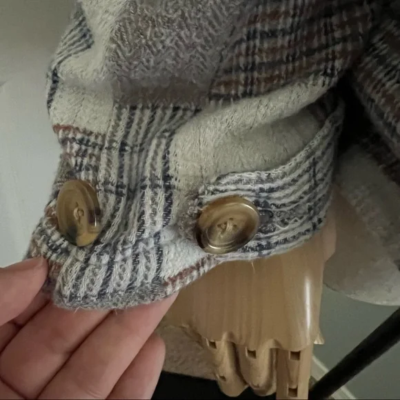 Obey Plaid Patchwork Oversized Relaxed Fit Soft Hoodie Size M - Picture 11 of 14